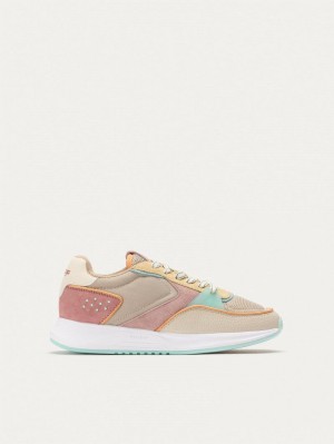 Sneakers Donna Hoff District Carnaby Khaki Rosa Gialle | QES9944FD